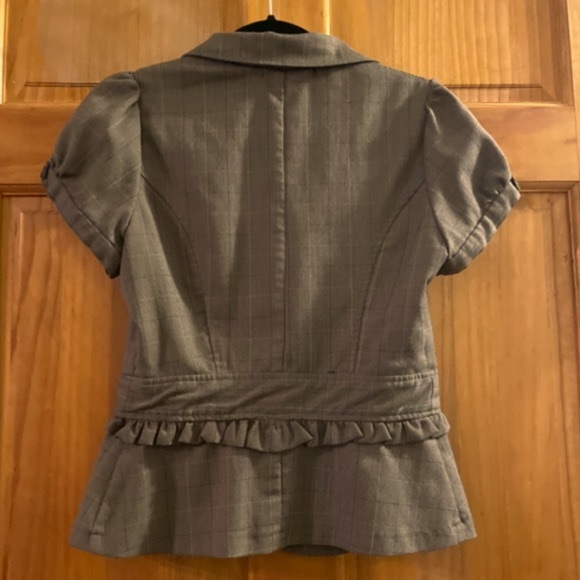 HeartSoul Ruffle Trim Short Sleeve Blazer Jacket - Picture 6 of 9